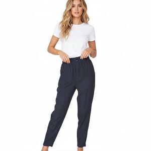 Wit & Wisdom Paperboy Pants 8 Black Linen Blend Crochet Pocket High Waist Boho